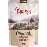 Erbjudandepris Purizon Kitten 24 x 70 g – spannmålsfritt – Kycklingfilé med kalkon