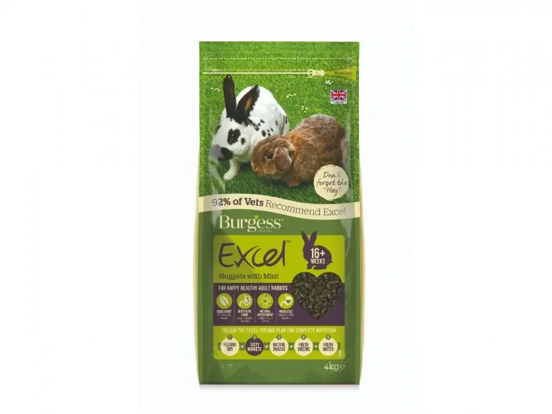 Excel Rabbit Adult 4kg – Kaninfoder med mynta fiberrikt