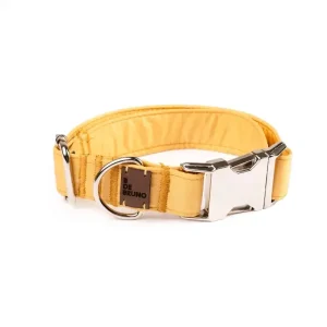 Exklusivt hundhalsband i gul färg, EU-tillverkat