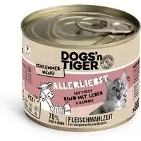Expressleverans Ekonomipack Dogs‘n Tiger gourmetmeny 12 x 200 g – Nötkött med lever