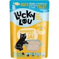 Expressleverans Lucky Lou Extra Food 12 x 70 g – Kyckling och tonfisk i buljong