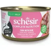 Expressleverans Schesir Complete Nutrition filé i gelé 6 x 85 g – Tonfisk med skinka