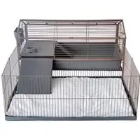 Extra rabatt TIAKI smådjursbur Chalet 120 – L 148 x B 123 x H 64 cm