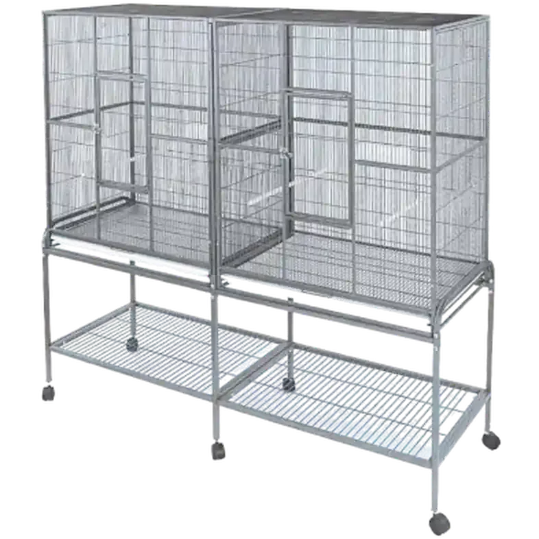 Fågelbur Rival Dubbel m Bord Gray L 165 x B 54 x H 158 cm Begränsat erbjudande