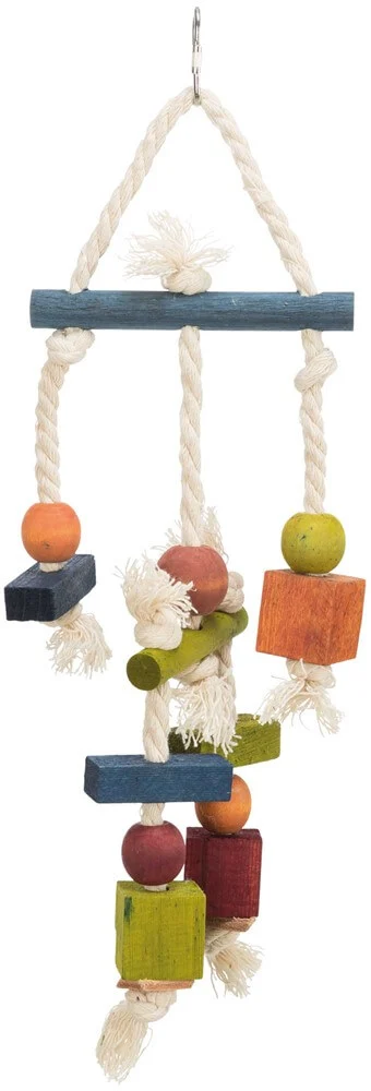 Fågelleksak Rep med Klossar 24cm