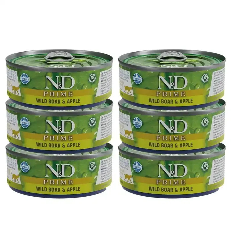 Farmina N&D Cat Prime Wild Boar & Apple 6×70 g Begränsat antal