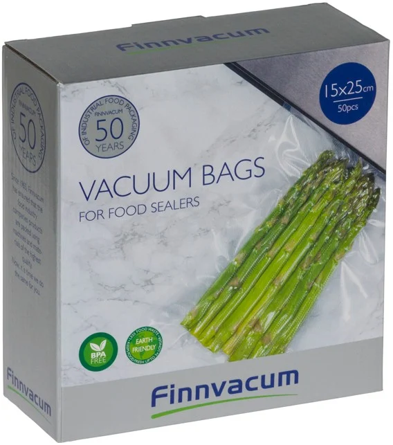 Finnvacum räfflade vakuumpåsar 15×25 cm 50st - Image 2