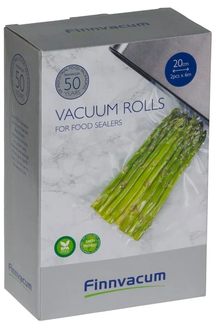 Finnvacum räfflade vakuumrullar 20 cm x 6 m 2st rullar