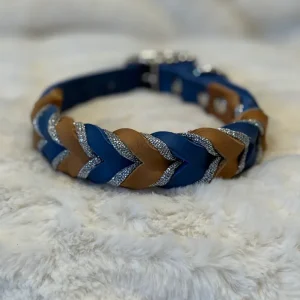 Flätat läderhalsband