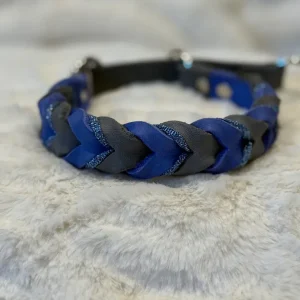 Flätat läderhalsband