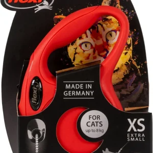 Flexi Kattkoppel New Classic Xs 3m Lina Röd max 8kg –