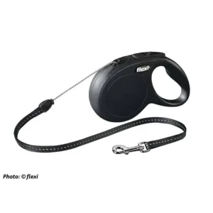 Flexi New CLASSIC S 8m med lina – Svart