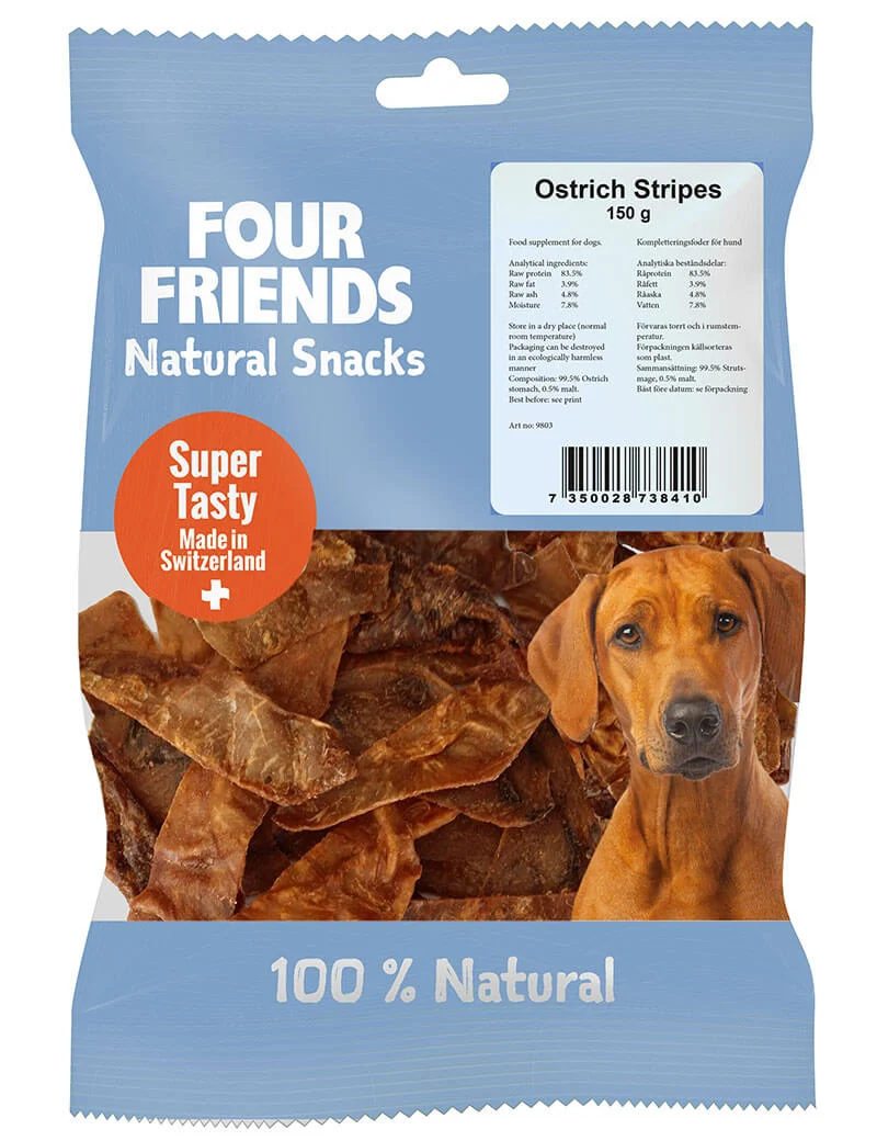 Four Friends Natural Snack Ostrich Sticks 500g