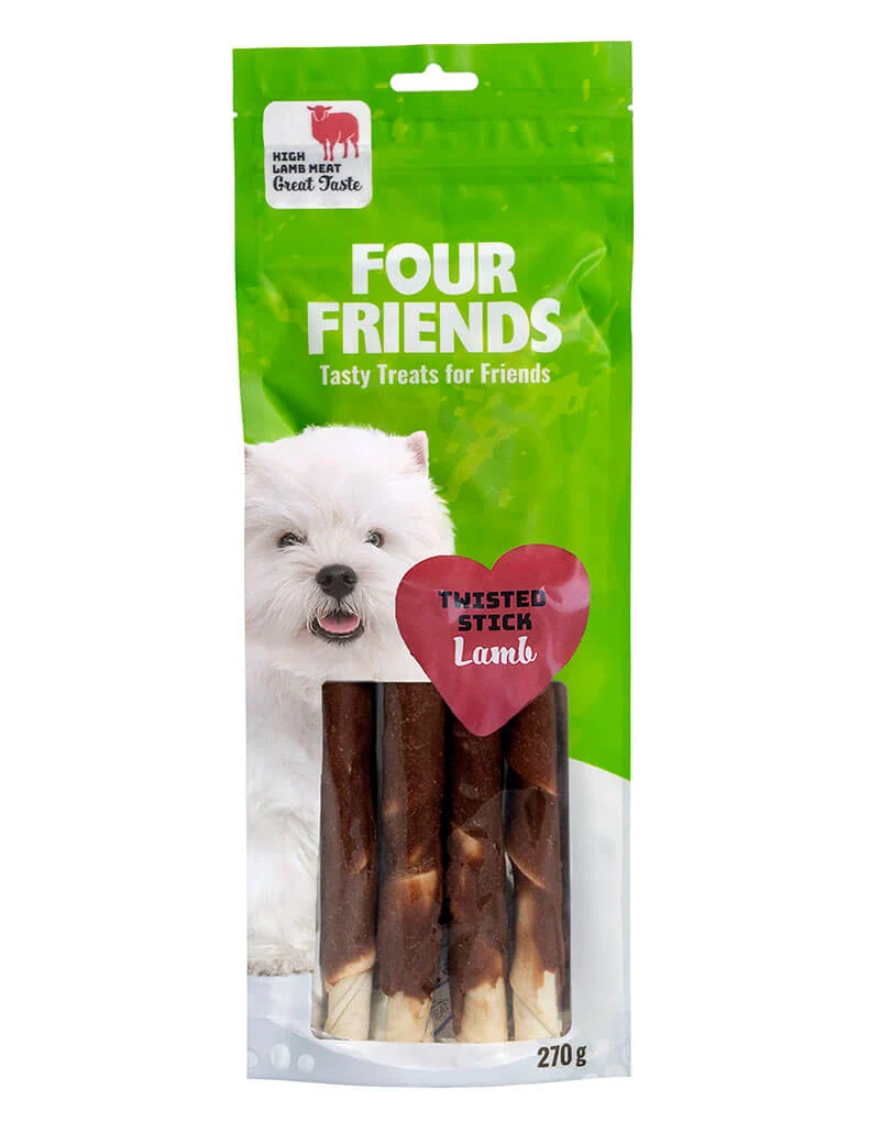 Four Friends Twisted Stick Lamb 25cm: 4-pack