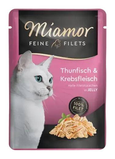 Fynd Miamor Fine Filets i gelé tonfisk & krabba 24 x 100 g för katter