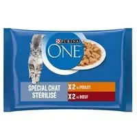 Fynd PURINA ONE 4 x 85 g – Sterilcat Kyckling och Nötkött