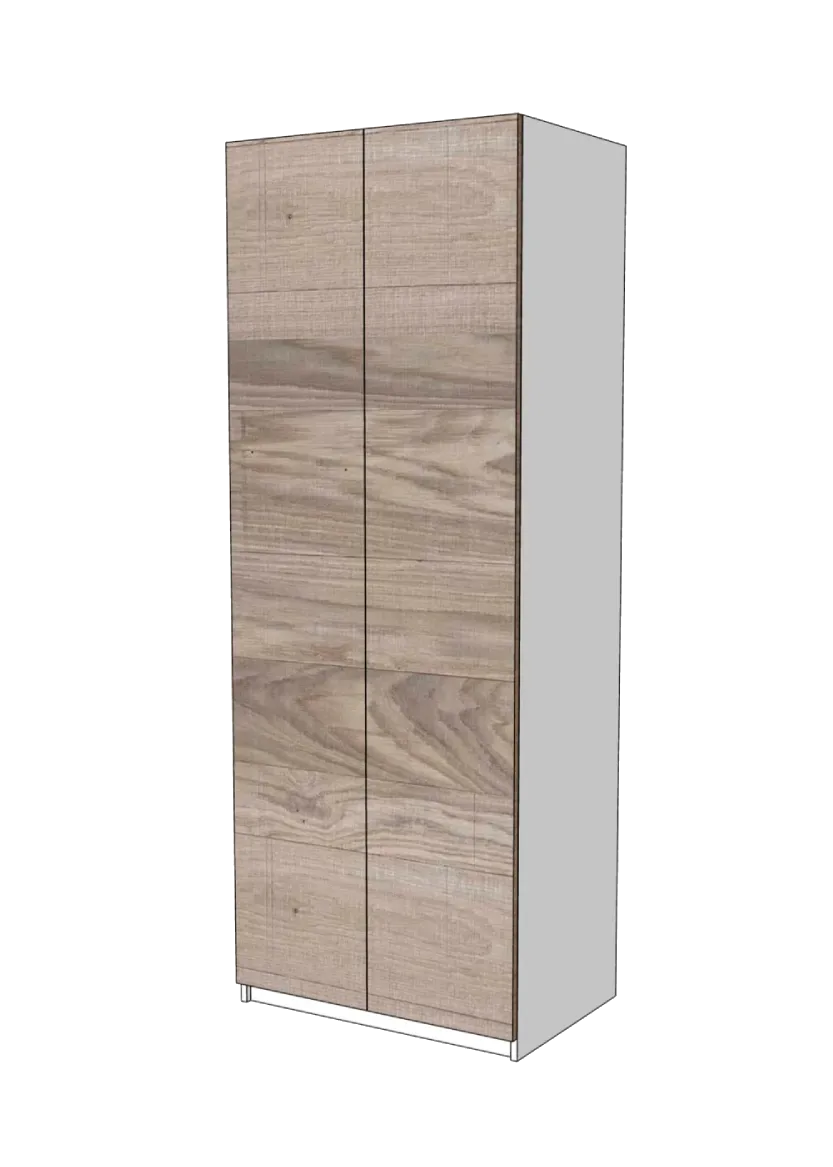 Garderobsdörrar 75×230 (2x37cm) – Raw Oak White