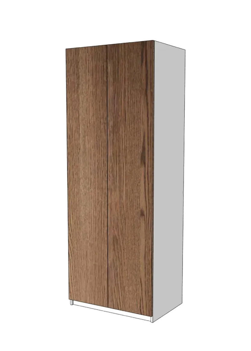 Garderobsdörrar i mörk ek – 75×195 cm (2 x37cm)
