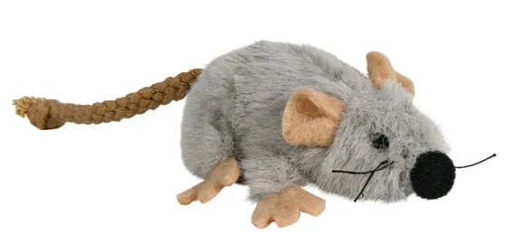 Grå Mus med Kattmynta 7cm