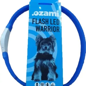 Halsband Flash Warrior Led Blå 65cm