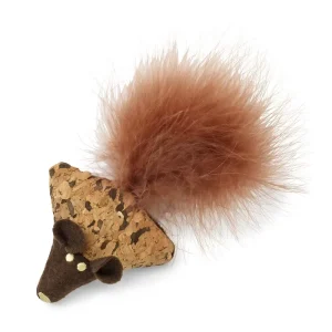 Handla nu Kattleksak Natural Mus med Fjäder Brun