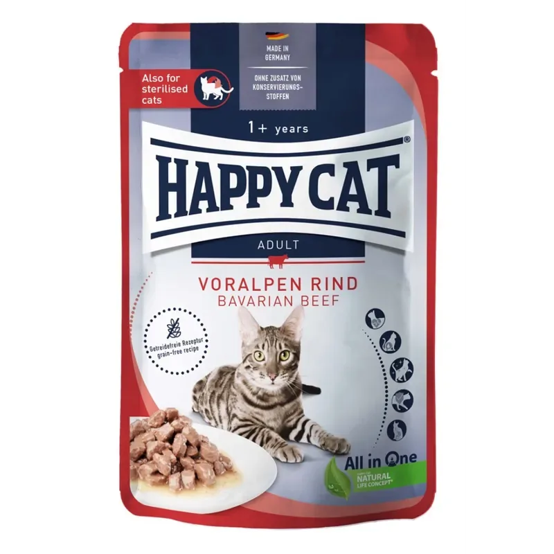 Happy Cat Adult Nötkött i Sås 85 g Billigare