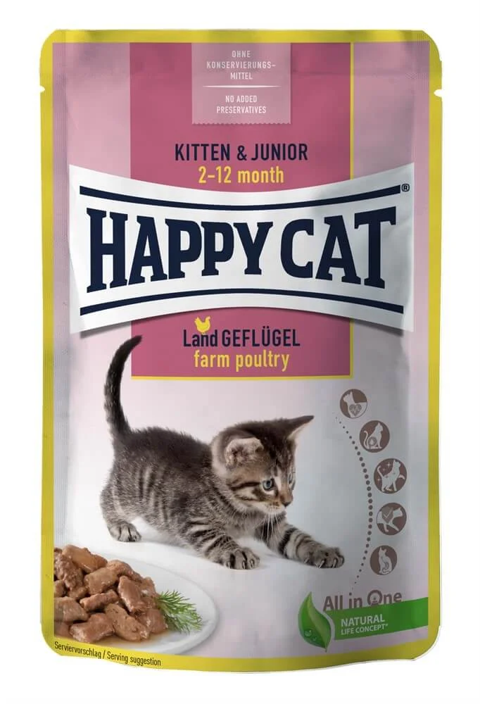 HappyCat i Sås Kitten/Junior Fågel 85g