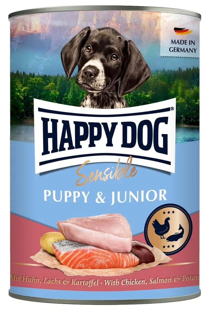 HappyDog Puppy Kyckling, Lax & Potatis 400g
