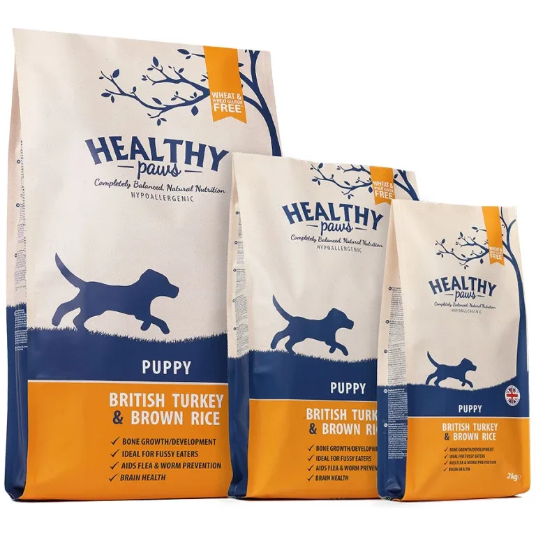 Healthy Paws Puppy, British Turkey & Brown Rice – Valpfoder