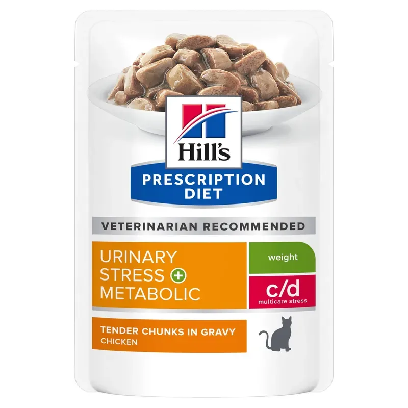 Hill‘s Prescription Diet c/d Urinary Stress + Metabolic med Kyckling för katter 85 g I lager