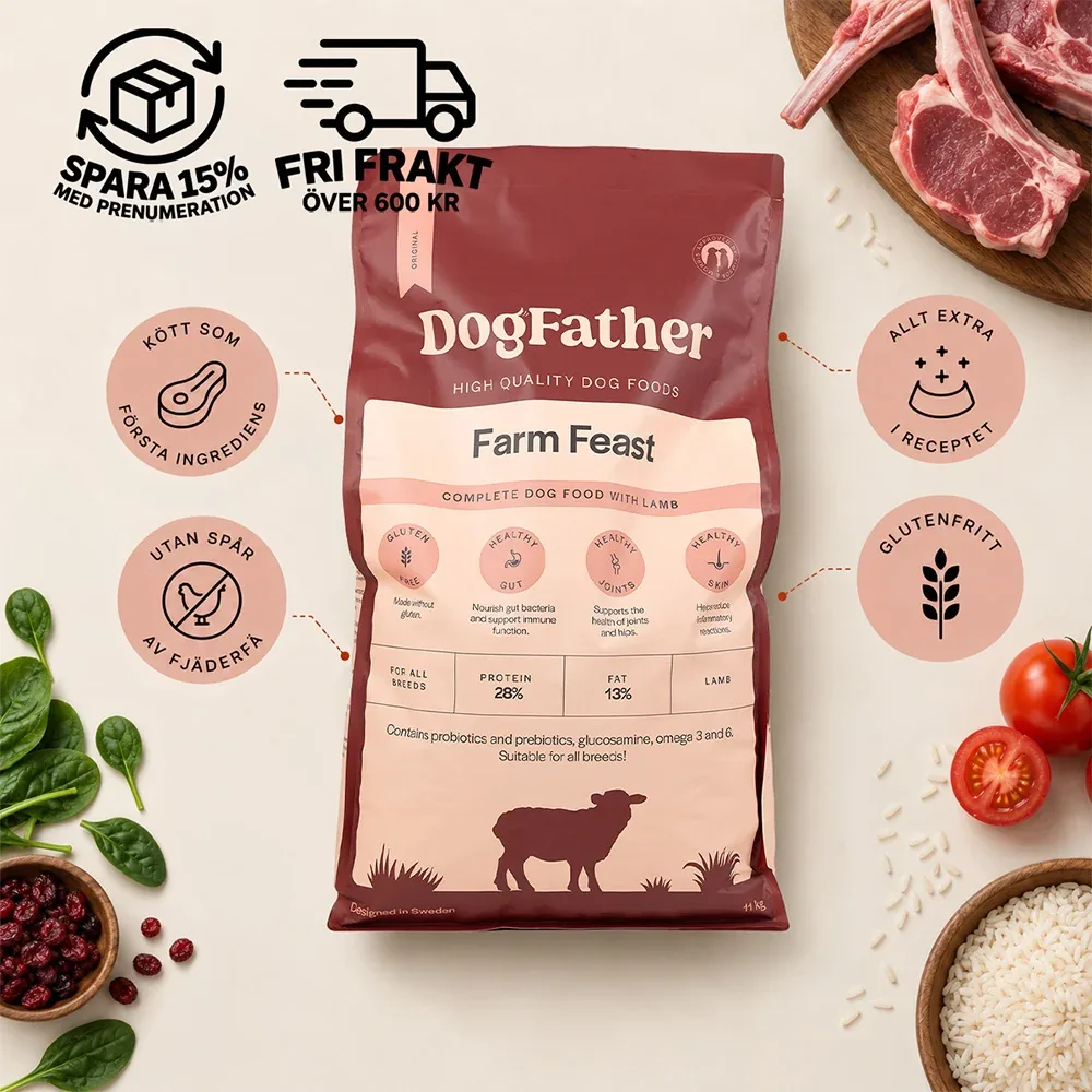 Hundfoder Lamm & Ris, 11kg
