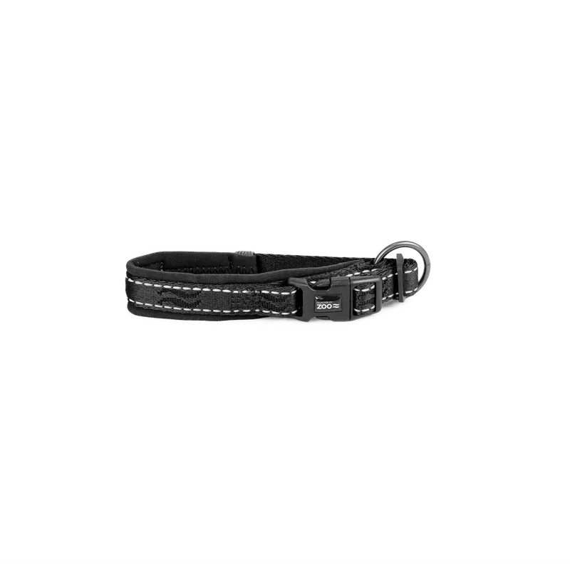 Hundhalsband Rufus vadderat ställbart 15 mm x 2030 cm Svart Beställ idag