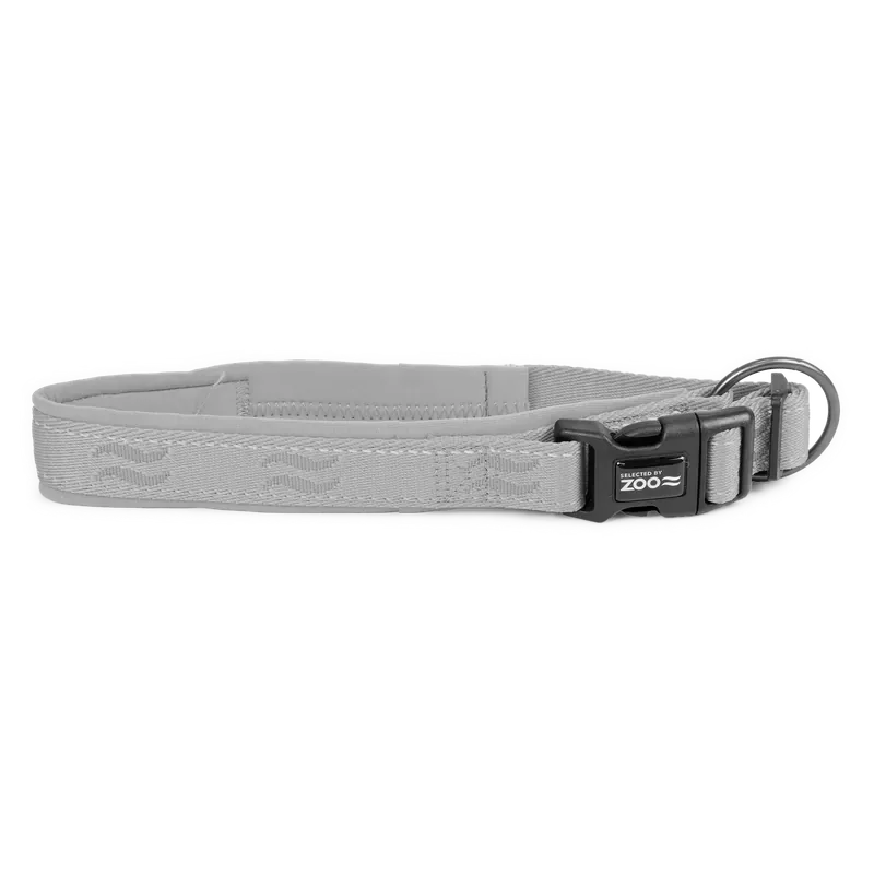 Hundhalsband Rufus vadderat ställbart 25 mm x 4555 cm Grå Begränsat antal