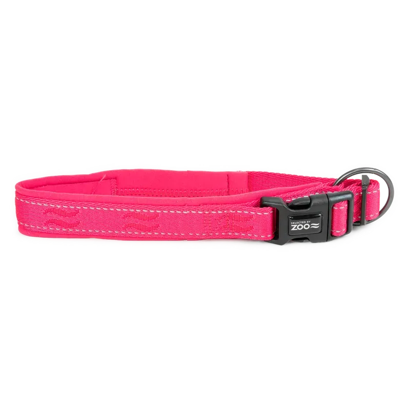 Hundhalsband Rufus vadderat ställbart 25 mm x 4555 cm Rosa Populärt val