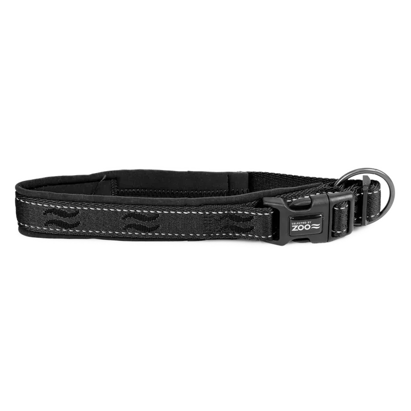 Hundhalsband Rufus vadderat ställbart 25 mm x 4555 cm Svart Reapris