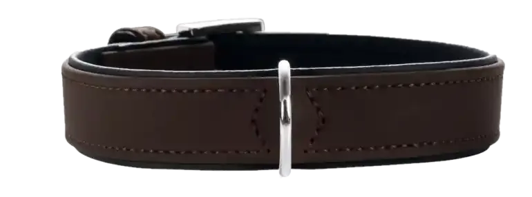 Hundhalsband Softie Artificial Leather Brun/Svart S 45cm Fynd