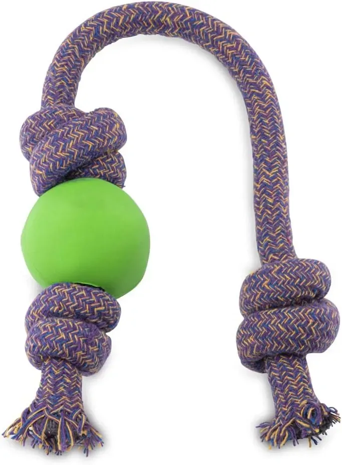 Hundleksak Boll med rep Beco Small Grön