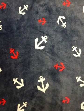 Hundmadrass Kattmadrass mikrofleece blå med ankare - Image 2