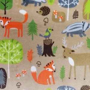 Hundmadrass Kattmadrass mikrofleece brunbeige med djur
