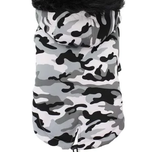 Hundparkas grå camouflage