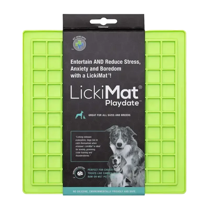 Hundskål Lickimat Playdate Grön – 20×20 CM