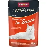 I lager Ekonomipack animonda vom Feinsten Adult Raffinesse in Sauce 48 x 85 g – Kyckling och kalvkött