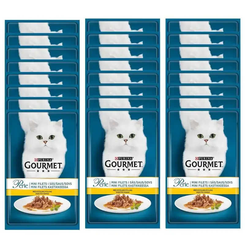 I lager Gourmet Perle Minifiléer i Sås Kyckling 26×85 g