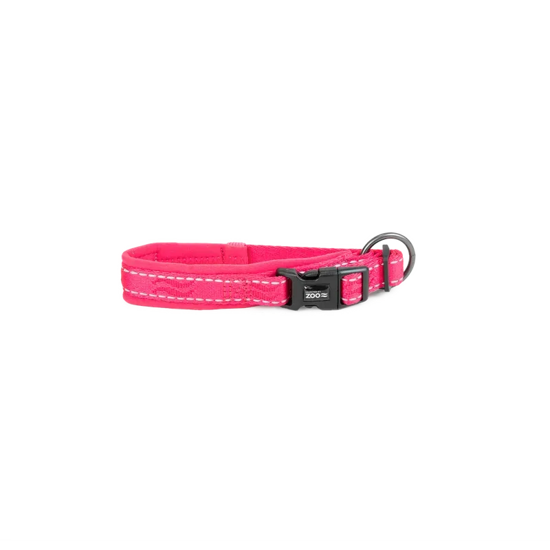 Kampanj Hundhalsband Rufus vadderat ställbart 15 mm x 2030 cm Rosa