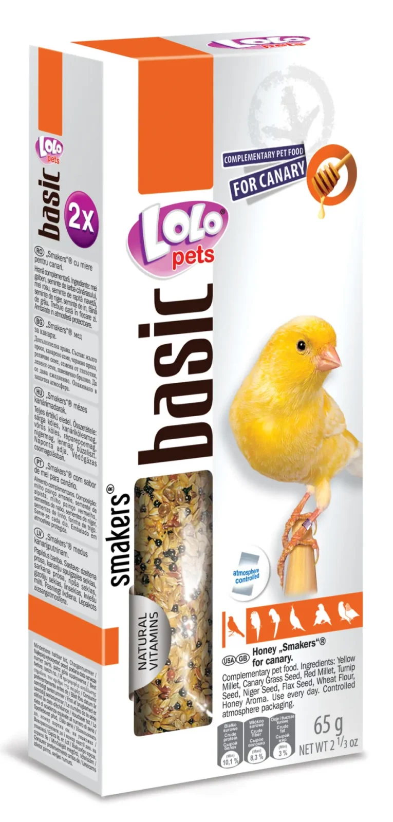 Kanariekräcker Med Honung För Kanariefågel Lolopets 2-pack 65 g