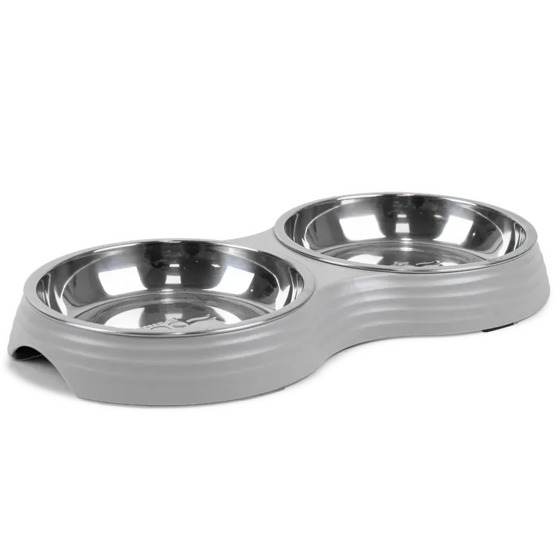 Kattmatbar Ripple Grå S/M, 2x200ml, 28x15x3cm Billig
