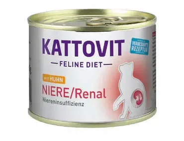 Kattovit Niere-Renal Wet food Chicken Can 12 x 185g Populär