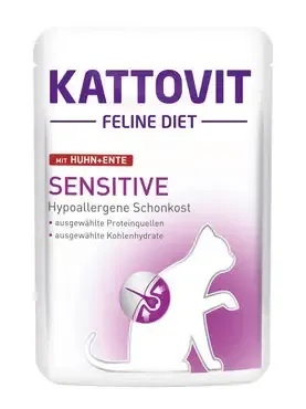 Kattovit Sensitive Kyckling & Anka för katter 85 g Begränsat antal