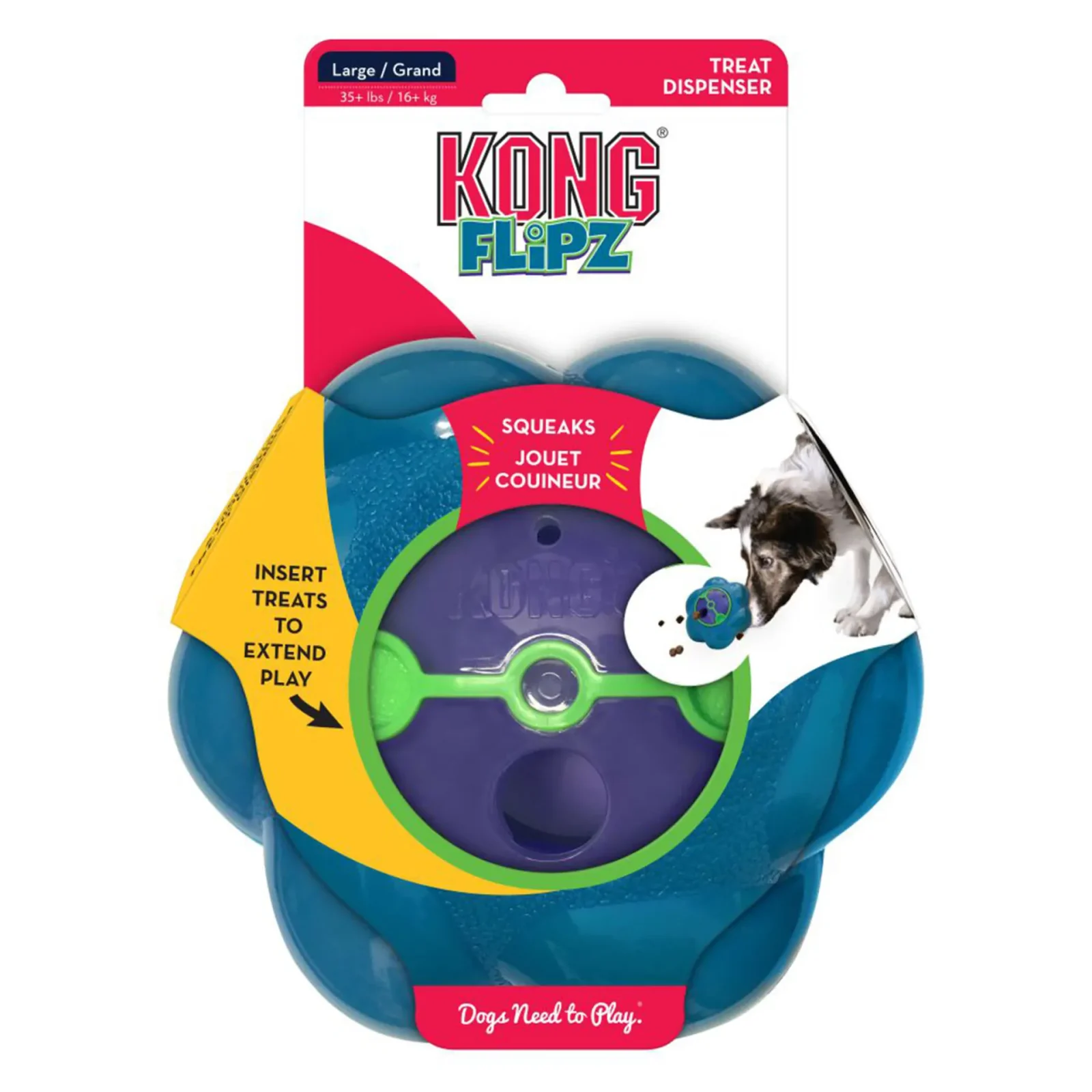 KONG Flipz 14cm – Aktiveringsleksak med Godisfunktion