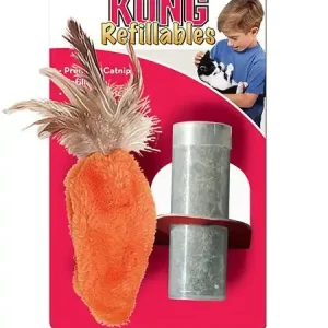 Kong Refillable Catnip Feather Top Carrot 13x6x1 Cm